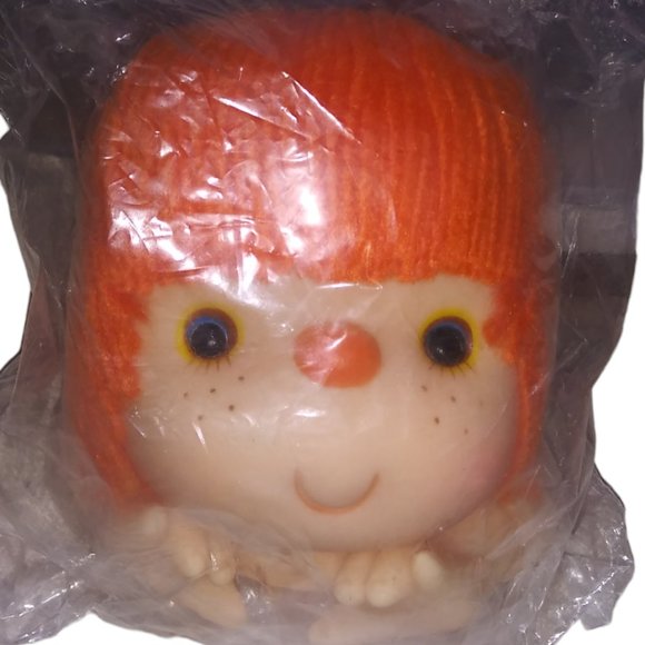 Vintage MITZY ORANGE DOLL HEAD HANDS 4 Inch Westrim Crafts HONG KONG 1980 NOS - Picture 1 of 5